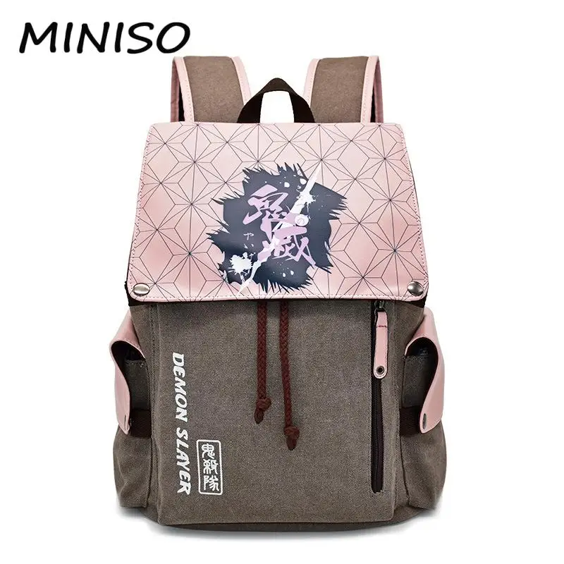 Anime Demon Slayer Backpack Kamado Tanjiro Kamado Cosplay Costume School Bags Canvas Bag Girl Boy Students Anime Backpack Bag