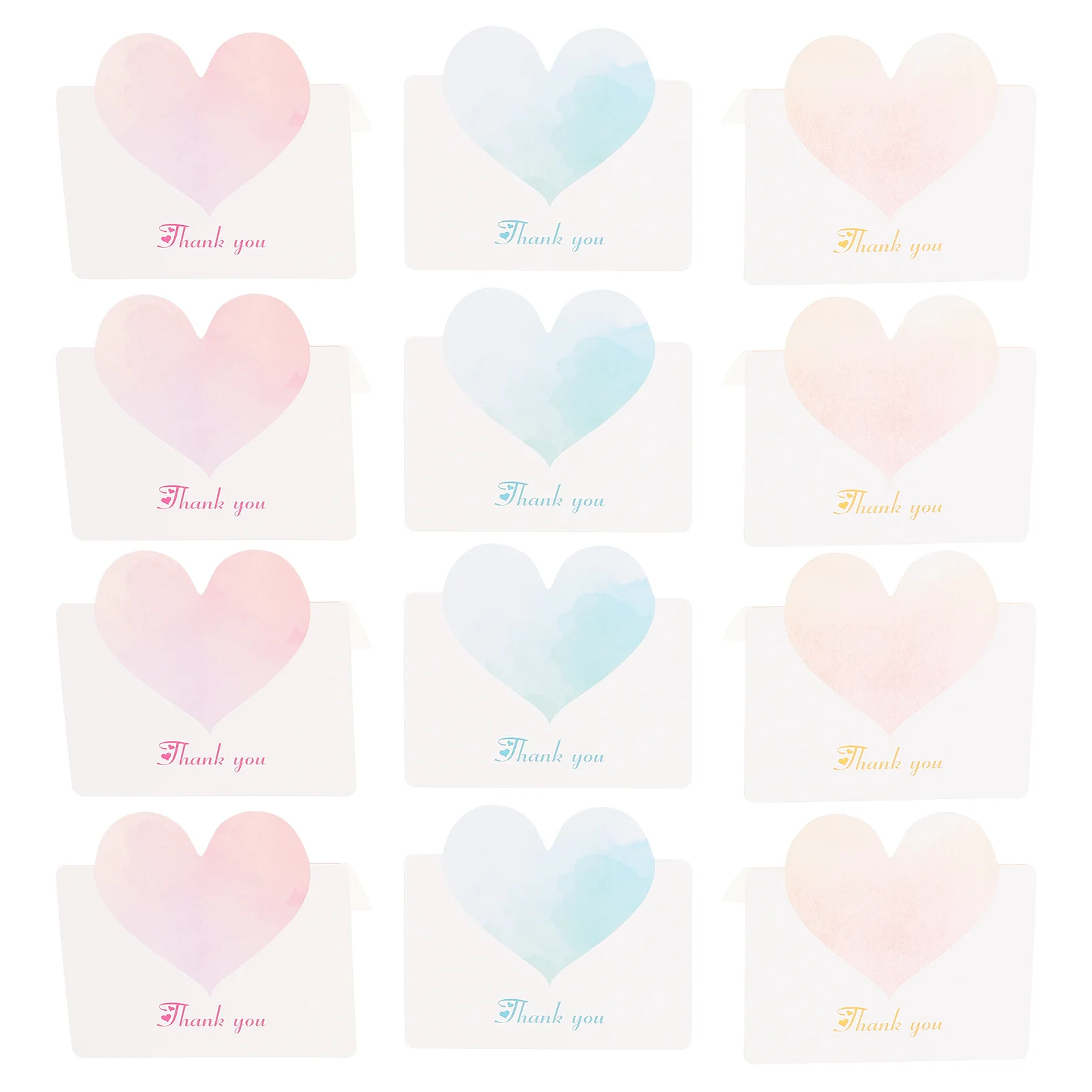 

30Pcs Fresh Wedding Greeting Cards Heart Shower Birthday Thank You Cards Small Business Notes Heart Notes