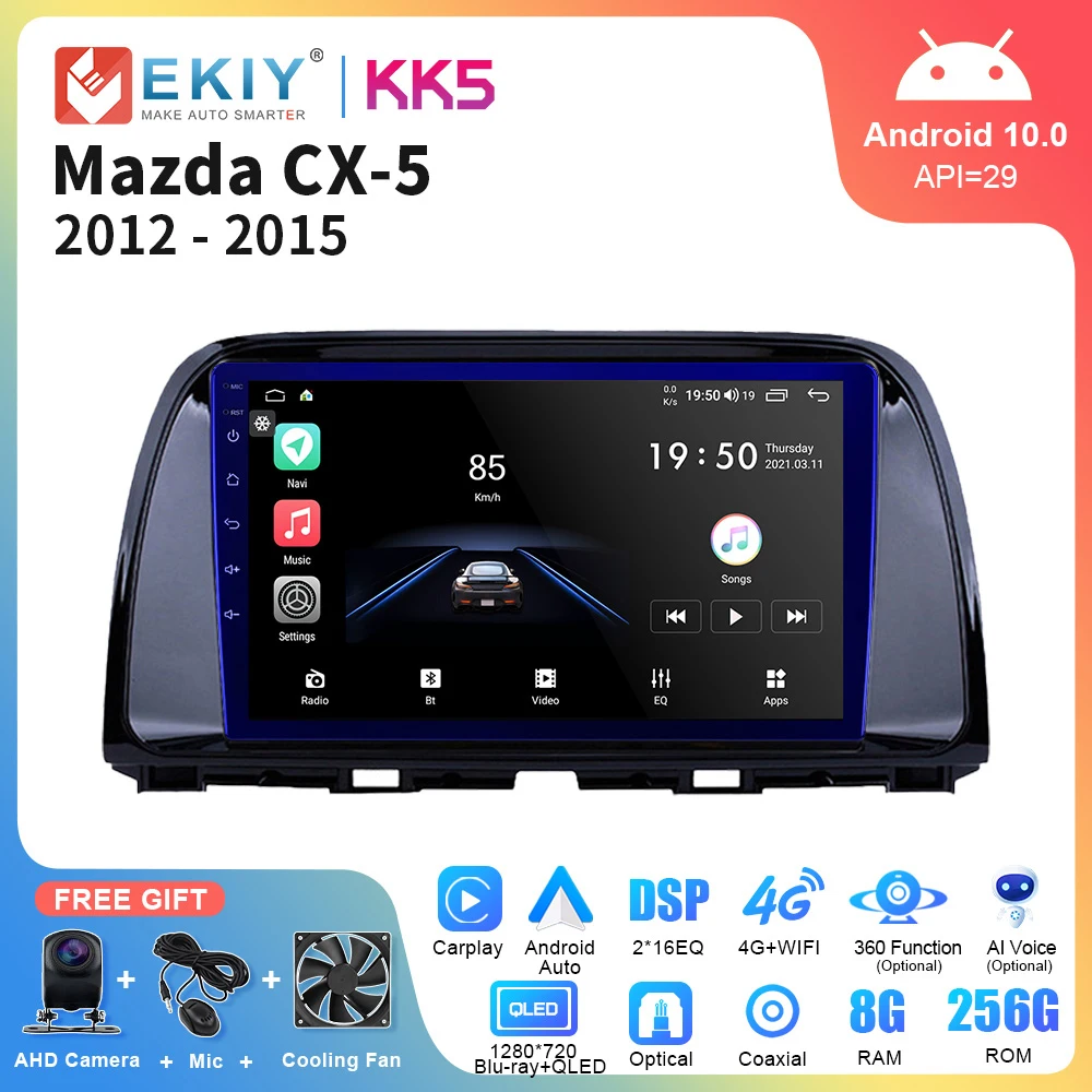 

EKIY KK5 QLED Car Radio Android For Mazda CX5 CX-5 CX 5 2012-2015 Multimedia Video Player Auto Navigation GPS 2din DVD Head Unit