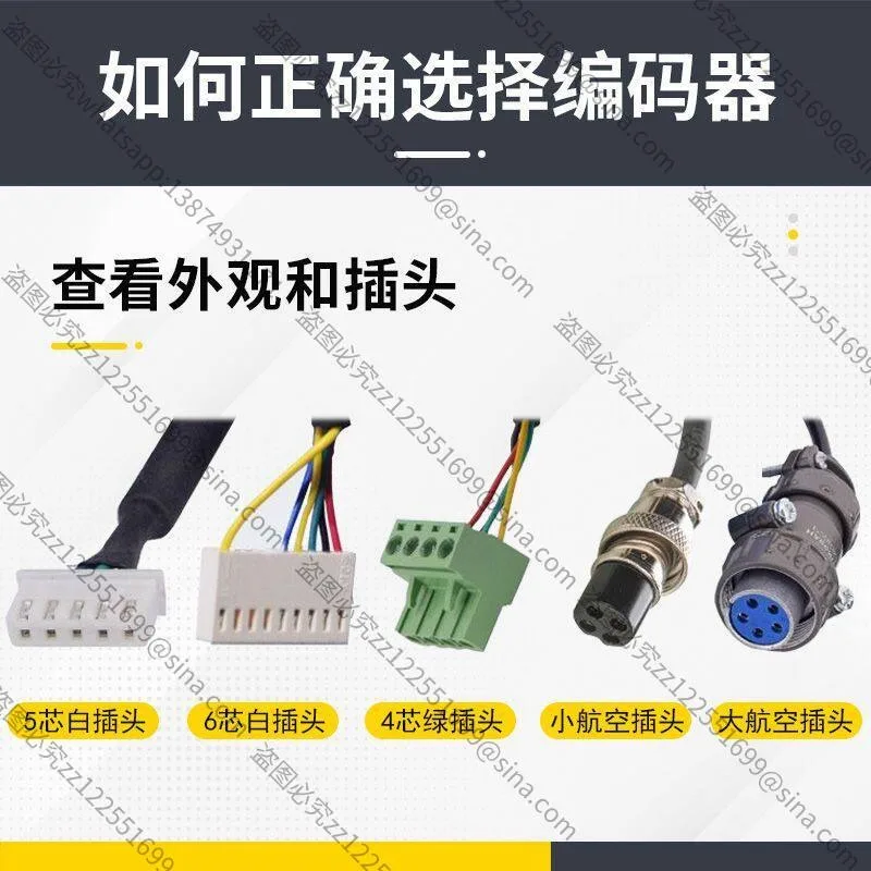For 1024/400 PPR 5-Wire Rotary Encoder for Rebar Straightener Rebar Straightening Machine Meter Counter Encoder with Hose