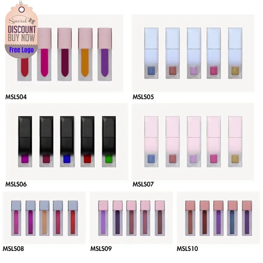 

Private Label DIY 5pcs/set Liquid Lipstick Kit Matte Waterproof Non Stick Cup Moisturizng Long Lasting Easy To Apply Lipgloss