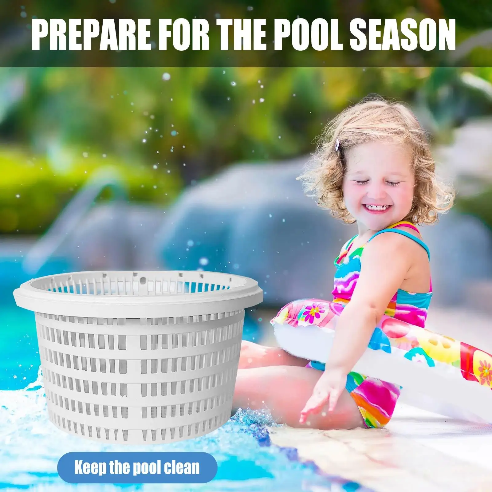Pool Skimmer Basket Prevent pipeline blockage and keep water tank clean Ground Handle Swimming Pool Cleaning tools