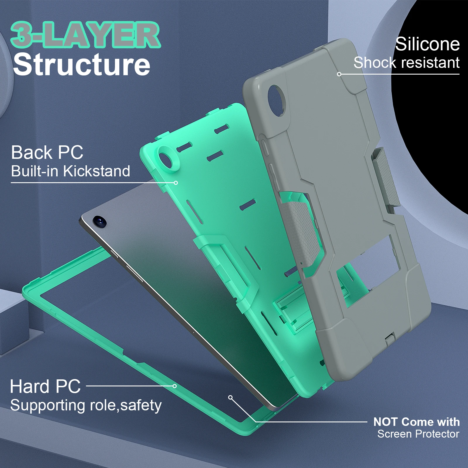 Heavy Duty Case For Samsung Galaxy Tab A11 A9 Plus 11.0 inch Model SM-X230 X236B X210 X215 X216B X218U Hybrid Kickstand Cover