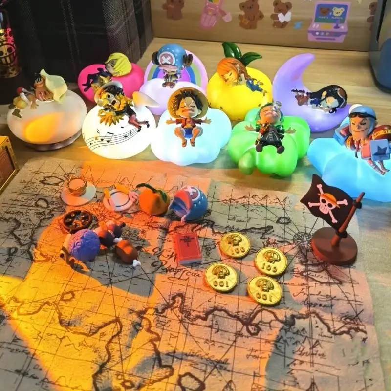 원피스 핸드 헬드 블라인드 박스 달콤한 꿈 시리즈 야간 조명 핸드 헬드 신비한 상자 루피 데스크탑 장식 빛나는 모델 선물