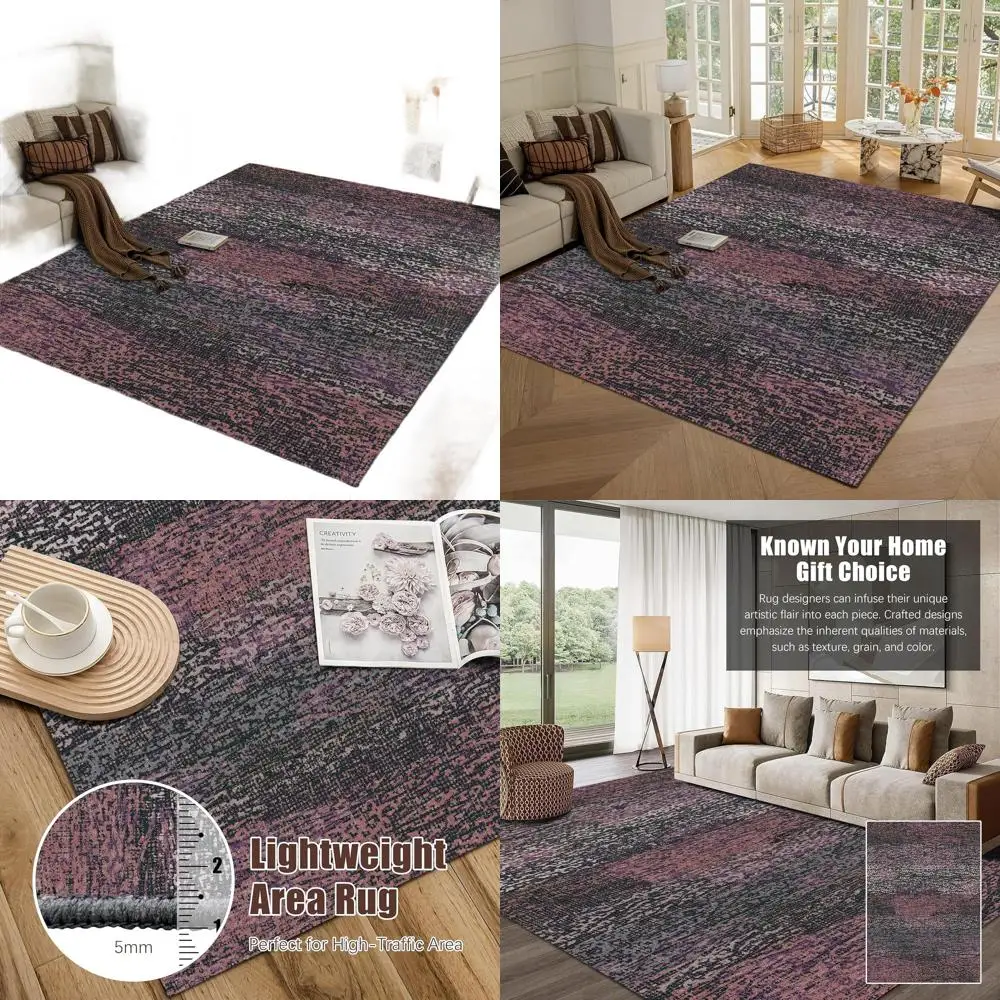 

Washable Area Rug - 1/6 Thick - Stain & Water Resistant Non-Slip - Resistant Rug for Living Room, Bedroom, Nursery, Pet & Child