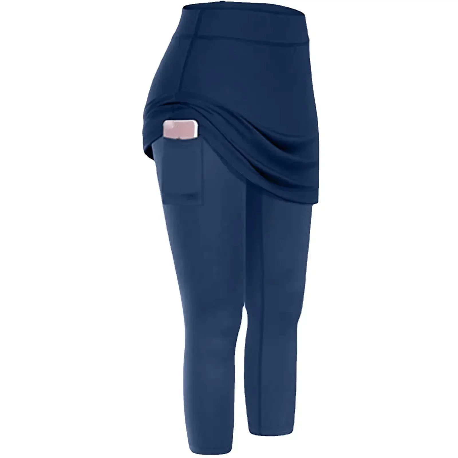 تنورة قصيرة مزيفة من قطعتين للسيدات ، جيب غير رسمي ، رياضة ، لياقة بدنية ، جري ، يوجا ، تنس ، ربيع ، خريف يمكن ارتداؤه