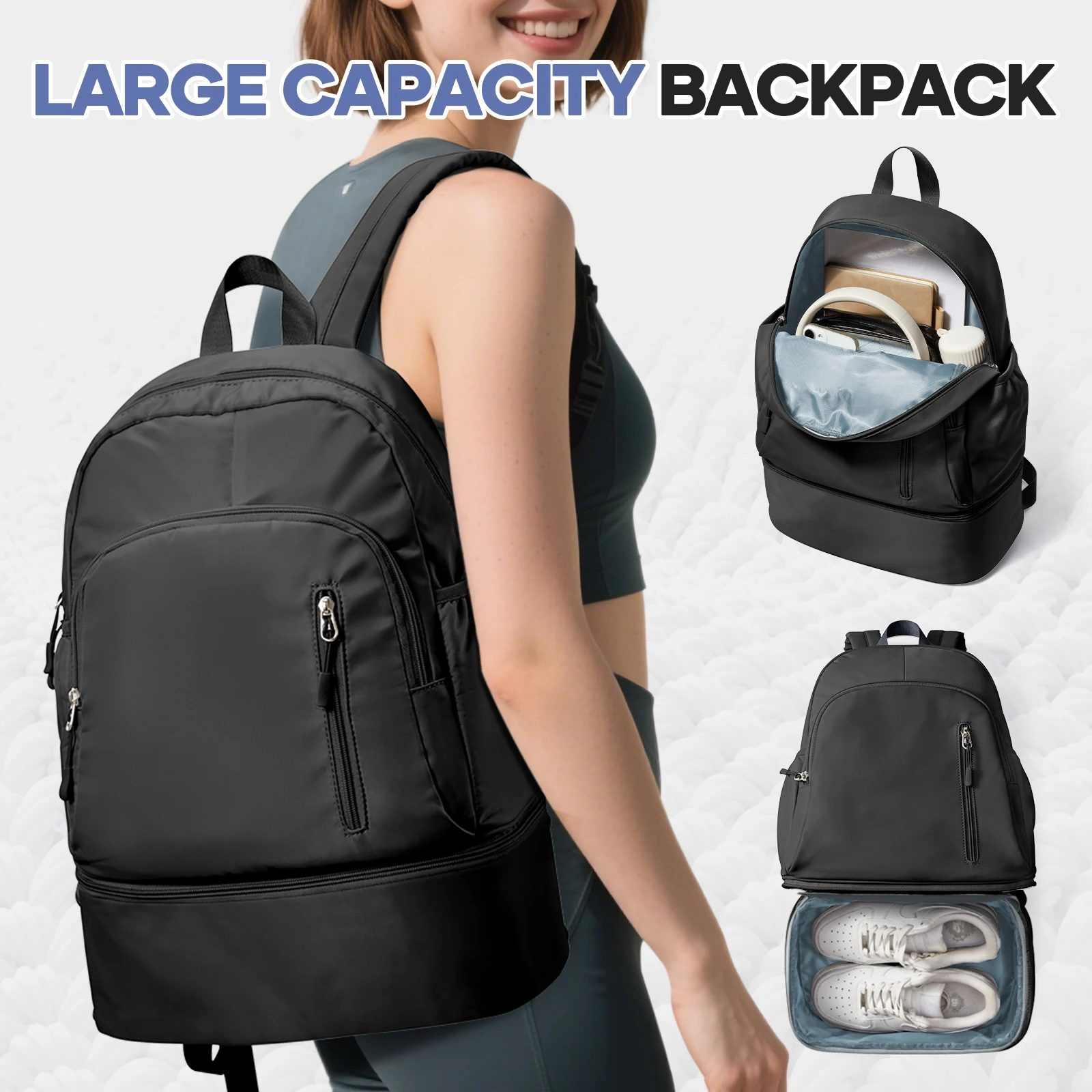 

Men's Women's Gym Backpack,Gym Bag，Waterproof Sports Backpack With Shoe Compartment, Sports Gym Backpacks for Swimming Climbing