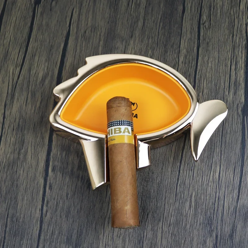 Creative Metal Cigar Ashtray 1 Slot Ashtray Portable Three Cigarette Slot Ceramic Ashtray Smoking Accessories