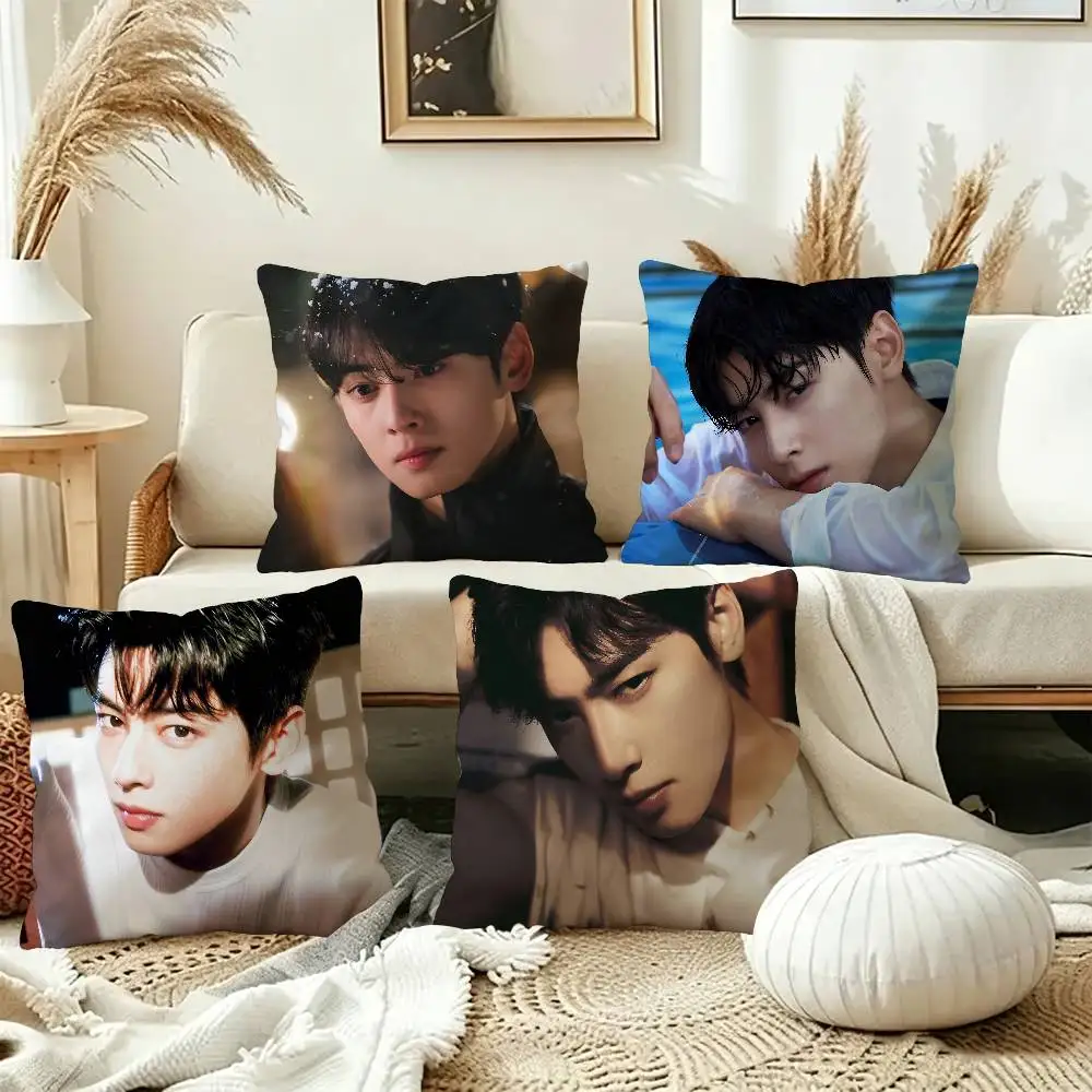 Cha EunWoo Korea Actor 45*45cm Cushion Cover Pillow Cover Decor Pillowcase Home Pillowcase for Couch Pillow