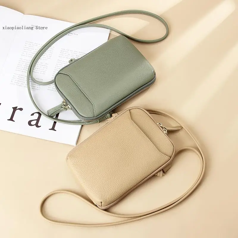 Small Crossbody Bag Women\'s Soft Leather Mobile Phone Pocket Wallet Casual Simple Handbag