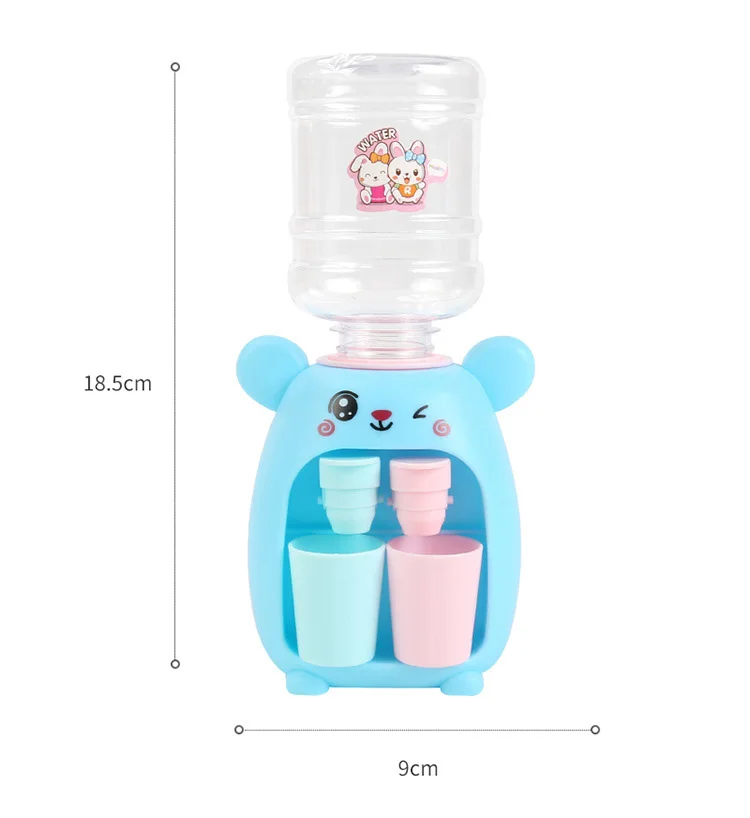 Mini Water Dispenser for Children Cute Cold/Warm Water Juice Milk Drinking Fountain Simulation Cartoon Kitchen Toys for Kid Gift