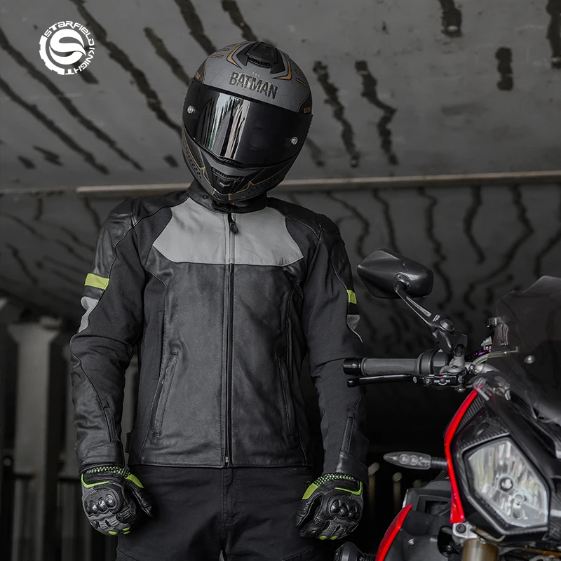 

SFK Men's Motorcycle Jacket Motorbike Riding Breathable Rider Clothing Anti-fall Wear Resistance Warm&Windproof Armor Coat