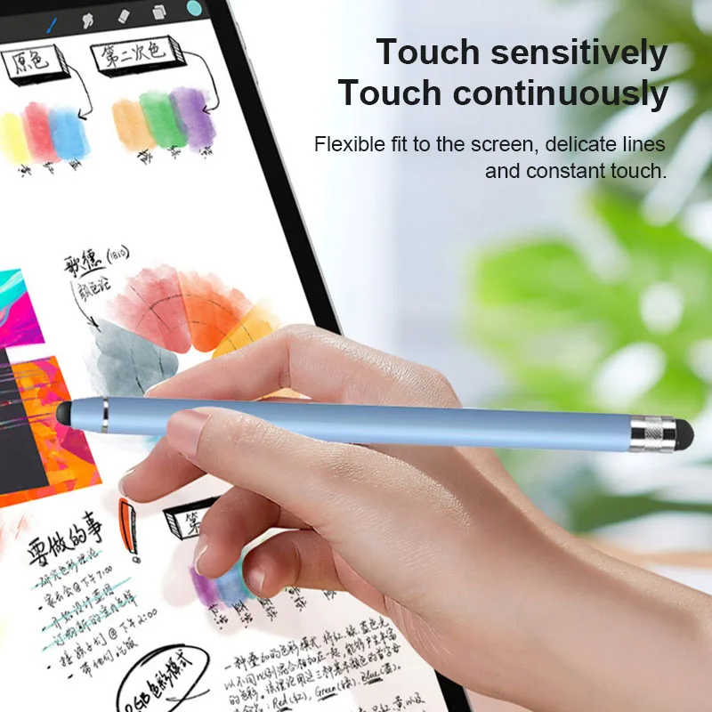 Universal Pen Double Silicon Head Touch Capacitive Electrostatic Screen Stylus Pens Screen Drawing Pen for Smartphone Tablet PC
