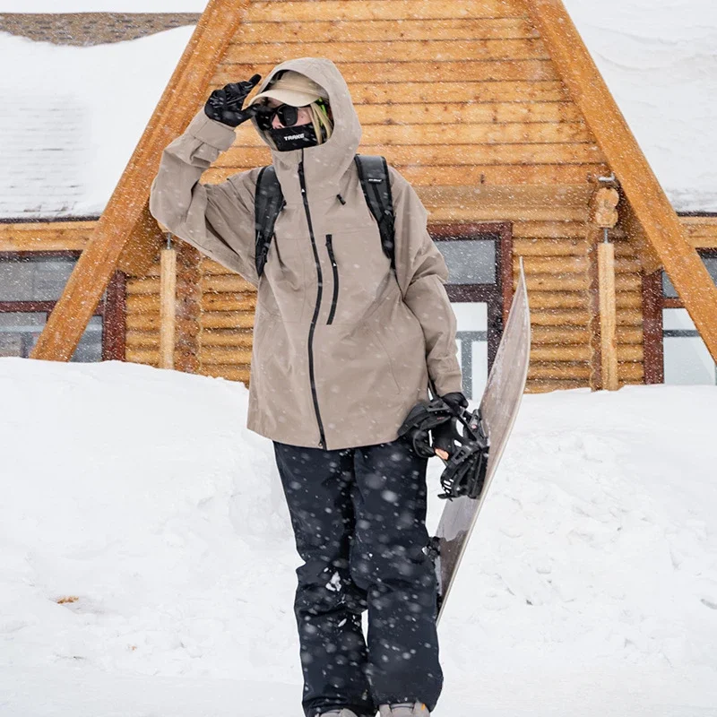 Chaqueta de esquí impermeable a prueba de viento para mujer, Tops cálidos, ropa de nieve suelta americana, deportes alpinos, chándal de Snowboard,