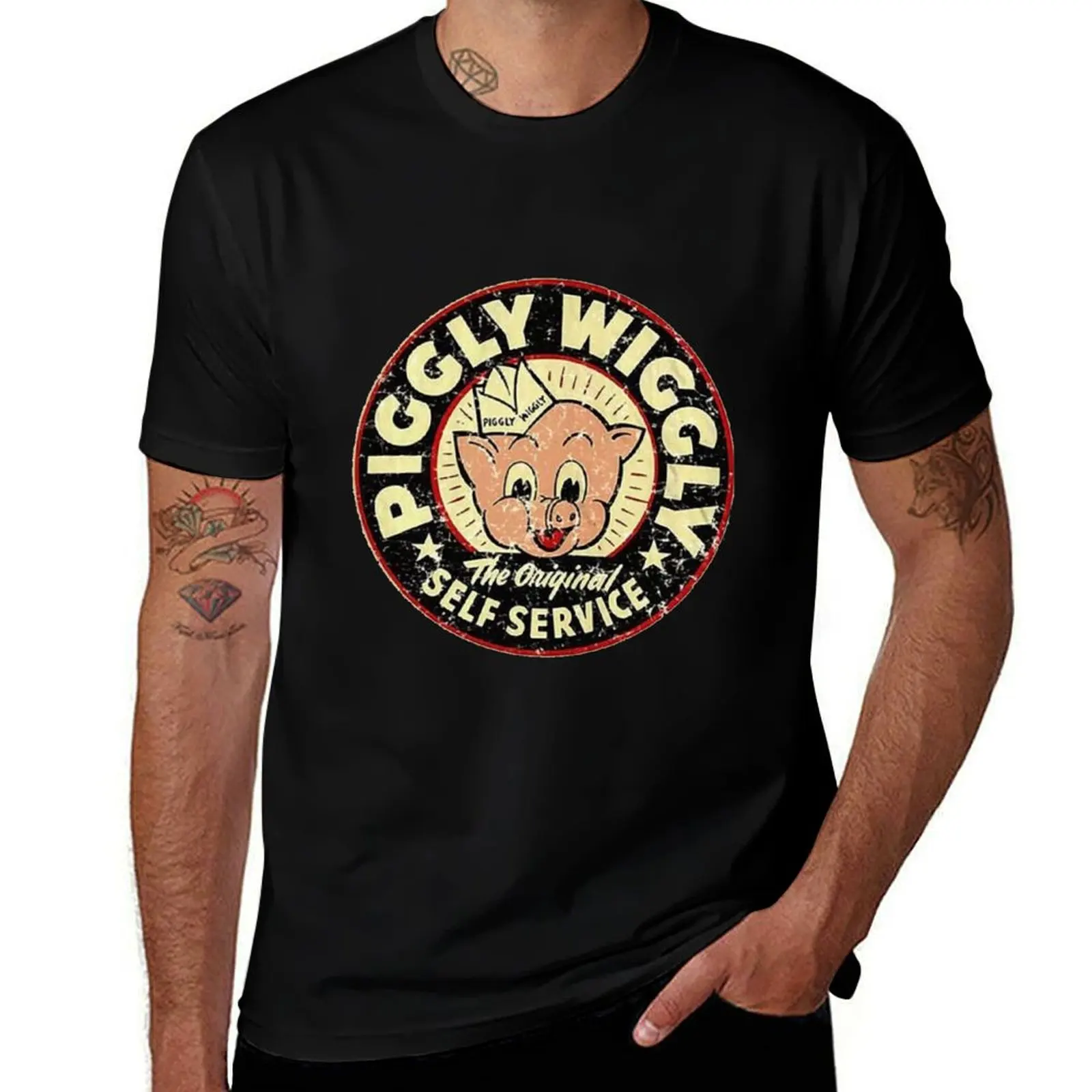 PIGGLY T-Shirt Casual Basic Street Style T-Shirt