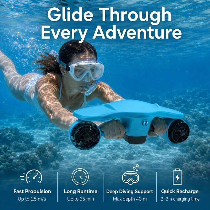 Lightweight Portable Underwater Booster Electric Sea Scooter with 4-7km/h Speed & 5200mAh Battery for Swimming & Water Sports - view 6