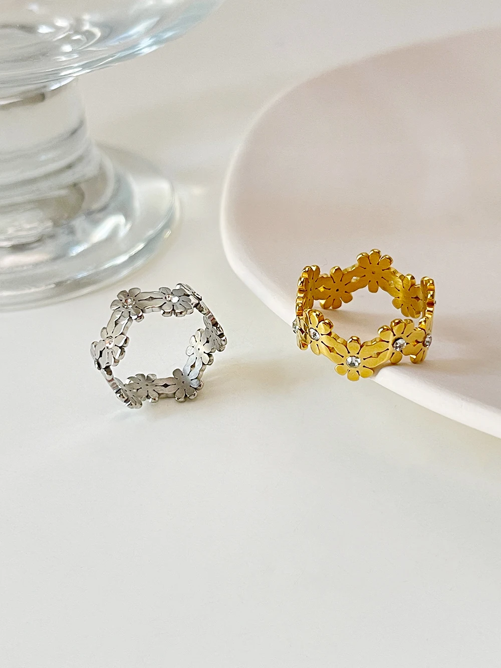 Peri'sBox رومانسية الذهب اللون بالون الهواء الساخن خاتم Signet ل الفولاذ المقاوم للصدأ للنساء مكتنزة محفورة خواتم مجوهرات تشويه الحرة #5