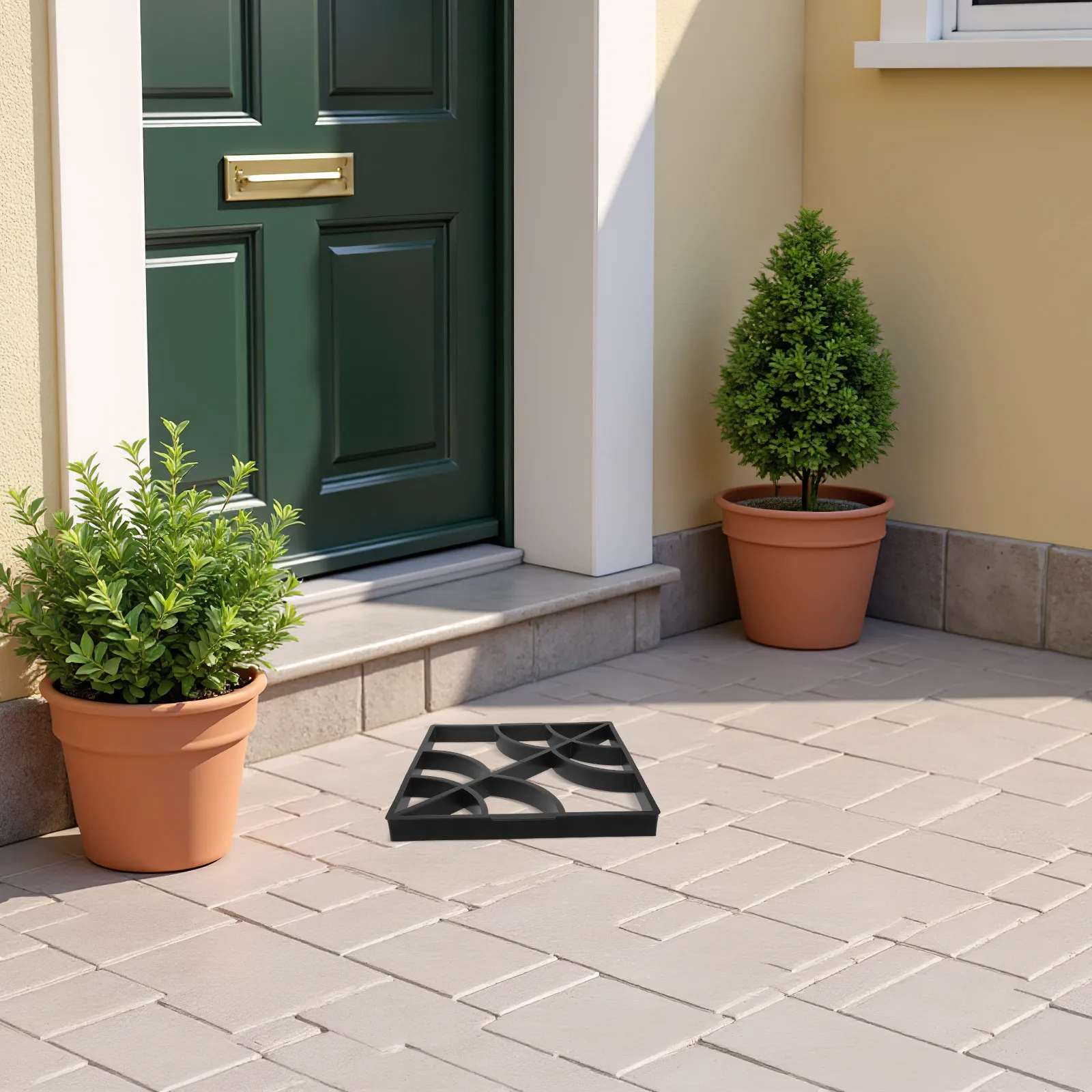 

Concrete Pathway Mold Stone Moldings Paving Pavement Maker Reusable Stepping Stone Paver Lawn Garden Patio 15.72x15.72x1.57in