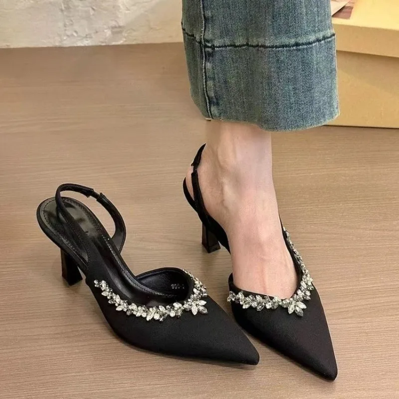 Pleasure Zapatillas Tacon Corrido Negras Zapatos Mujer Zapatos