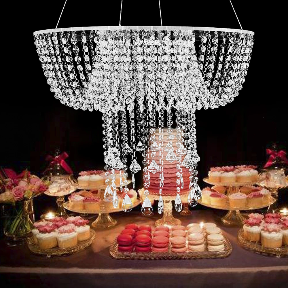 Transparent Cake Stand Chandelier Cake Stands Cascading Style Acrylic Crystal