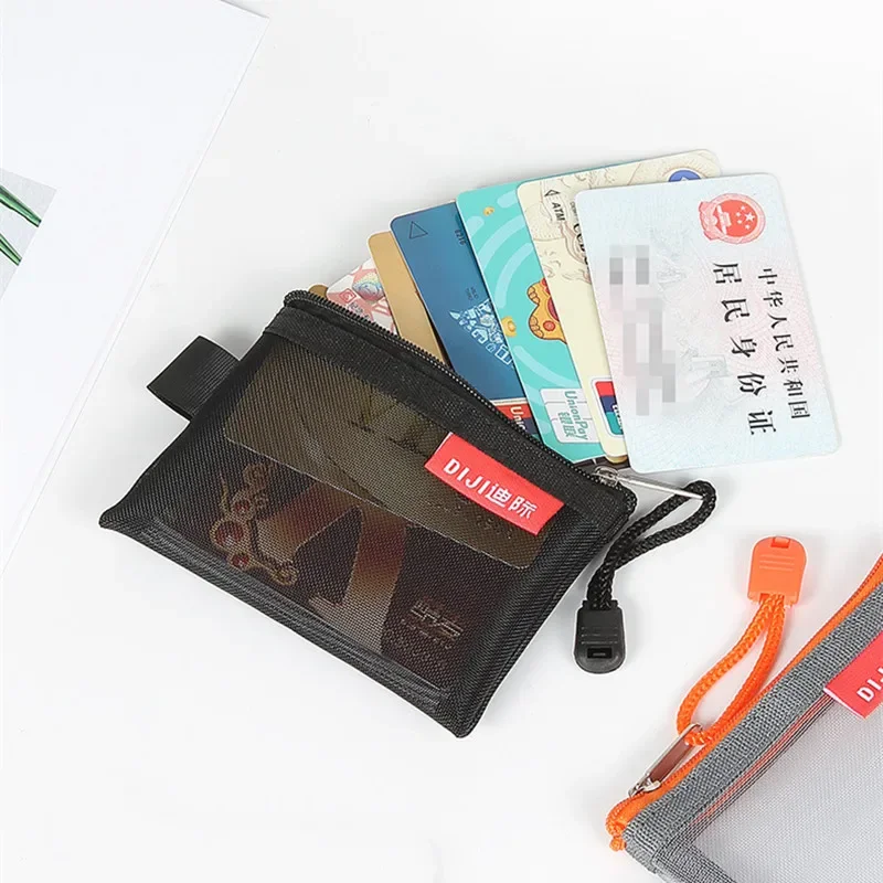 Traveling Clear Small Square Mesh Coin Bags Purses Money Holder Earphone Data Line Keys Storage Bags Bus ID Credit Card Pouches