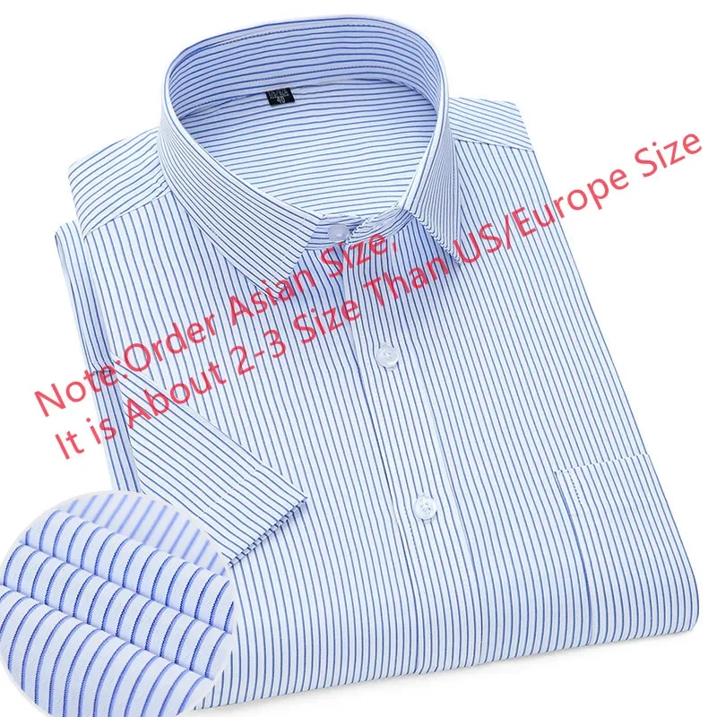 

Men's Striped Solid Short Sleeve Shirt Summer Basic Business Fitted Red Twill Plain Dress Social Party Office Wedding Menswear