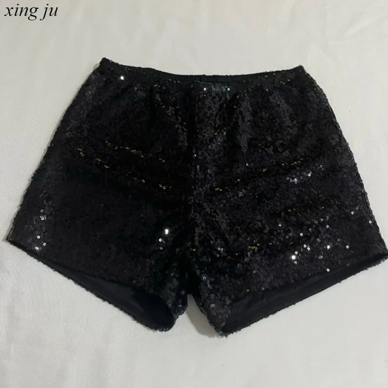 Kpop Jazz danse vêtements discothèque femmes chanteur scène Costumes noir brillant paillettes Shorts Festivals rue Performance Rave Wear