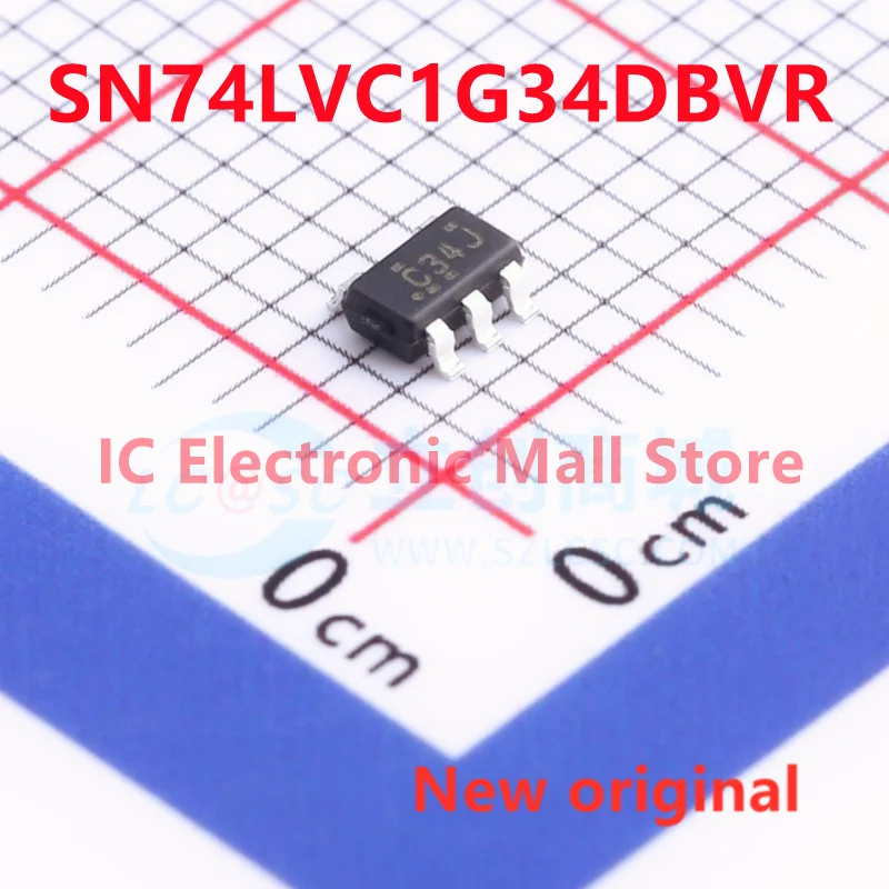 10PCS New original SN74LVC1G34DBVR SN74LVC1G34 C34 C34J C34R SOT23-5 buffer and line driver IC chip