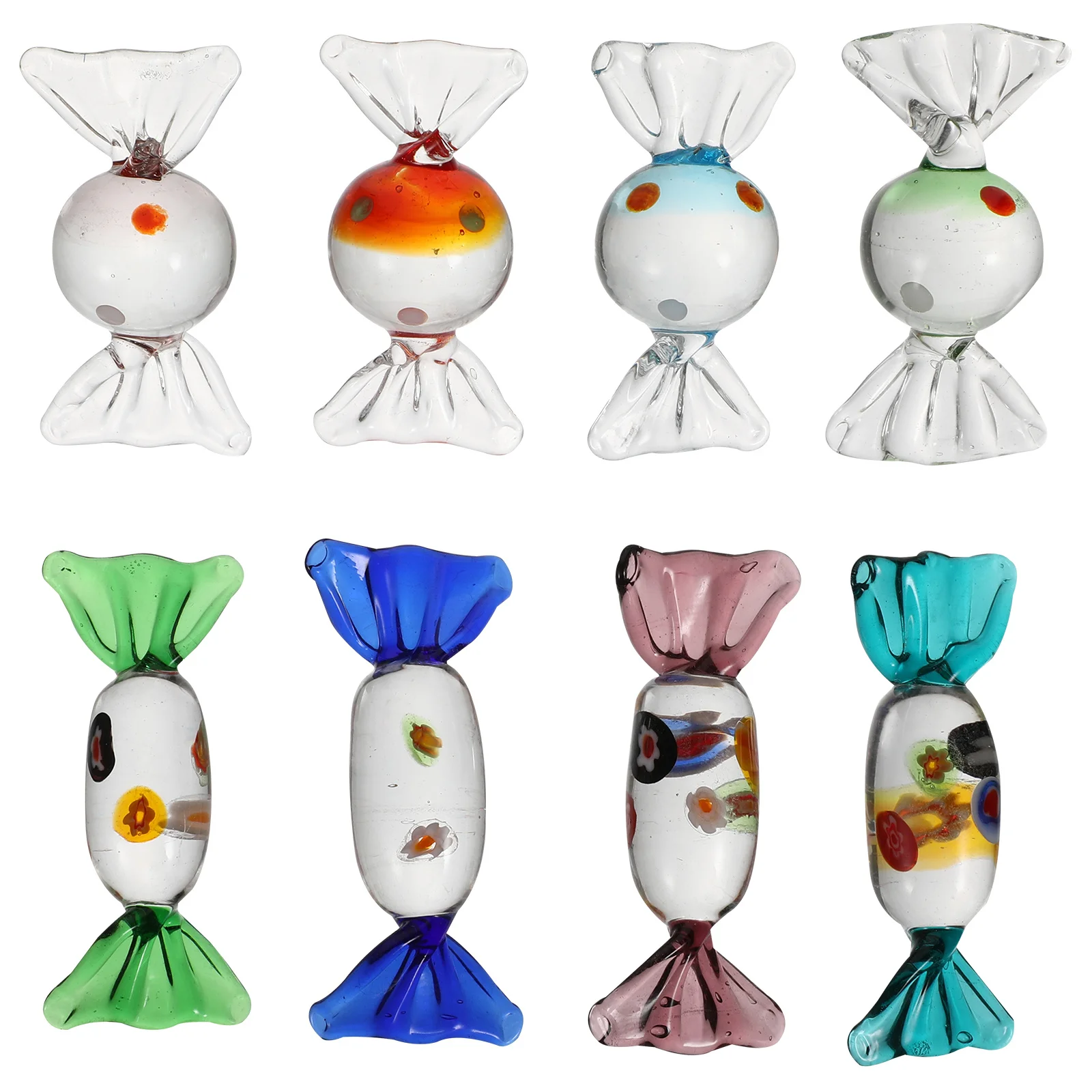 

8 Pcs Realistic Glass Sweets Adornment Colorful Decoration Ornament