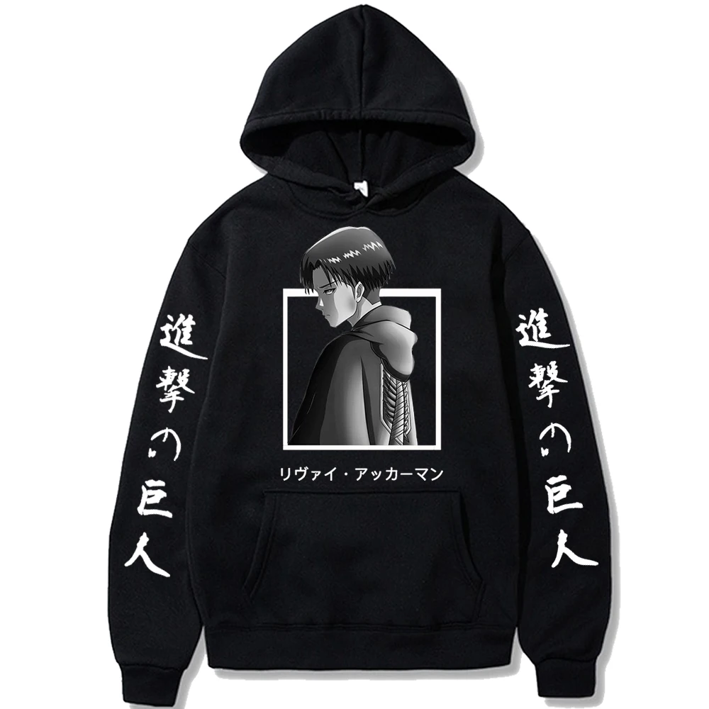 Anime Attack on Titan Levi Ackermann  Hoodie Harajuku  Pullover Tops Man Woman Sweatshirt Fans Gift