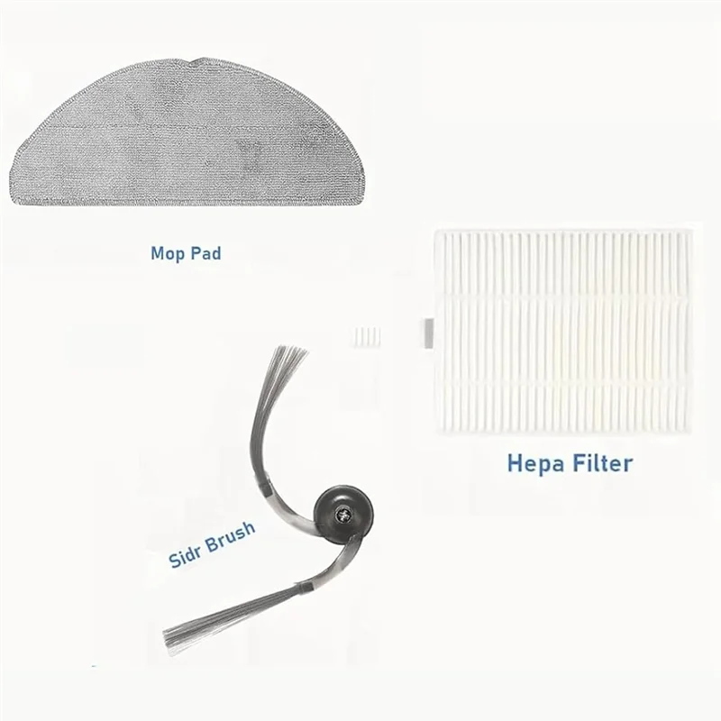 ASWUT-استبدال طقم قطع غيار ل Roborock Q7 M5/ Q7 M5 +/ Q7 L5 جهاز آلي لتنظيف الأتربة فرشاة جانبية ممسحة الوسادة فلتر HEPA #4