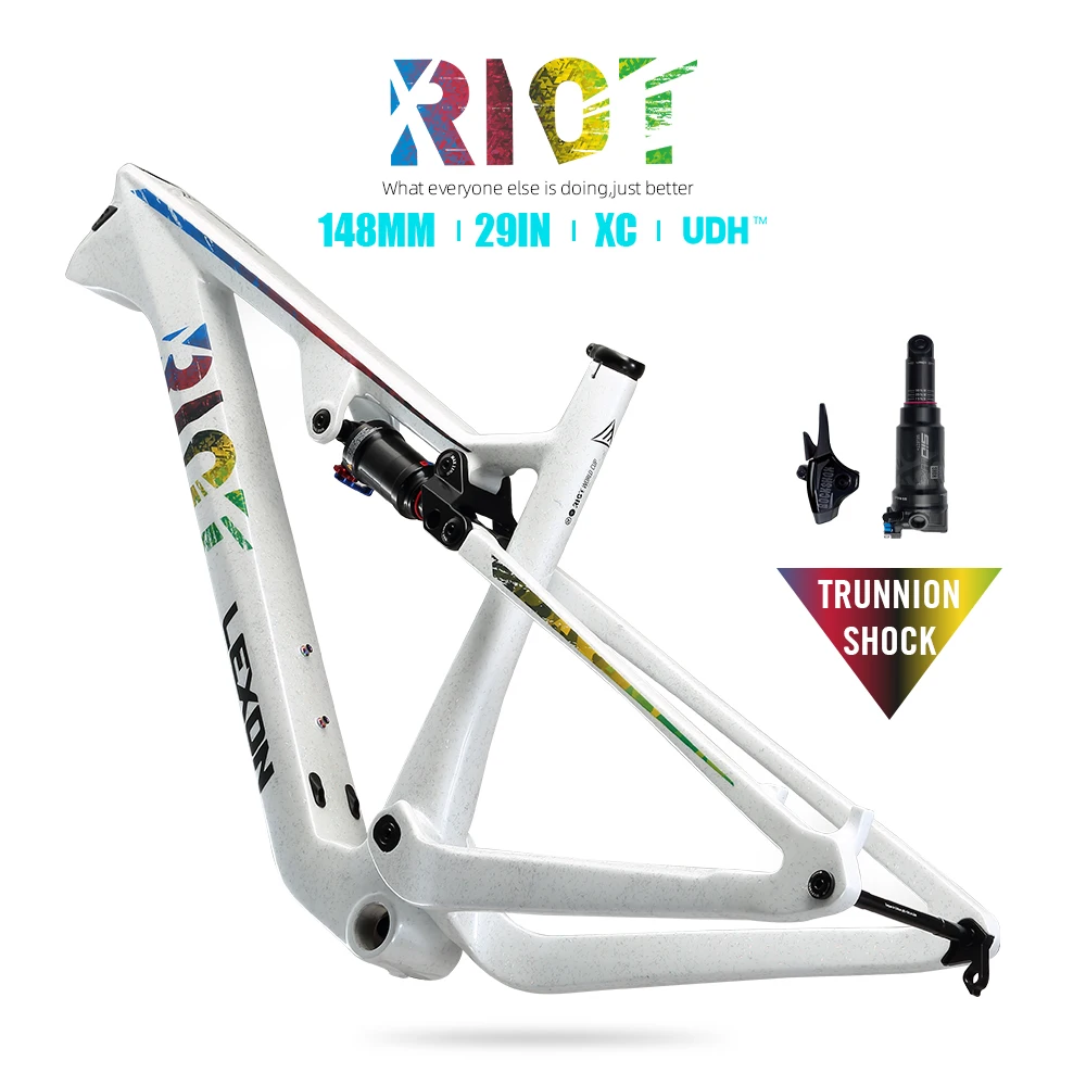 Рама Lexon Riot Carbon XC MTB 2025 29er, полная подвеска Boost Trunnion, легкая гоночная рама Xfusion Rockshox, быстрая доставка