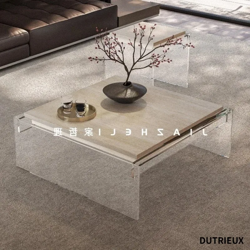 Aesthetic Designer Coffee Table Nordic Living Room Modern Clear Coffee Table Luxury Transparent Mesas Bajas Postmodern Furniture
