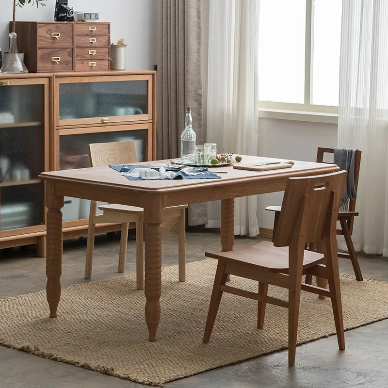 Picture 4: LTT Solid Wood Rectangular Dining Table Desk Nordic Modern Simple Home Small Apartment Coke Table