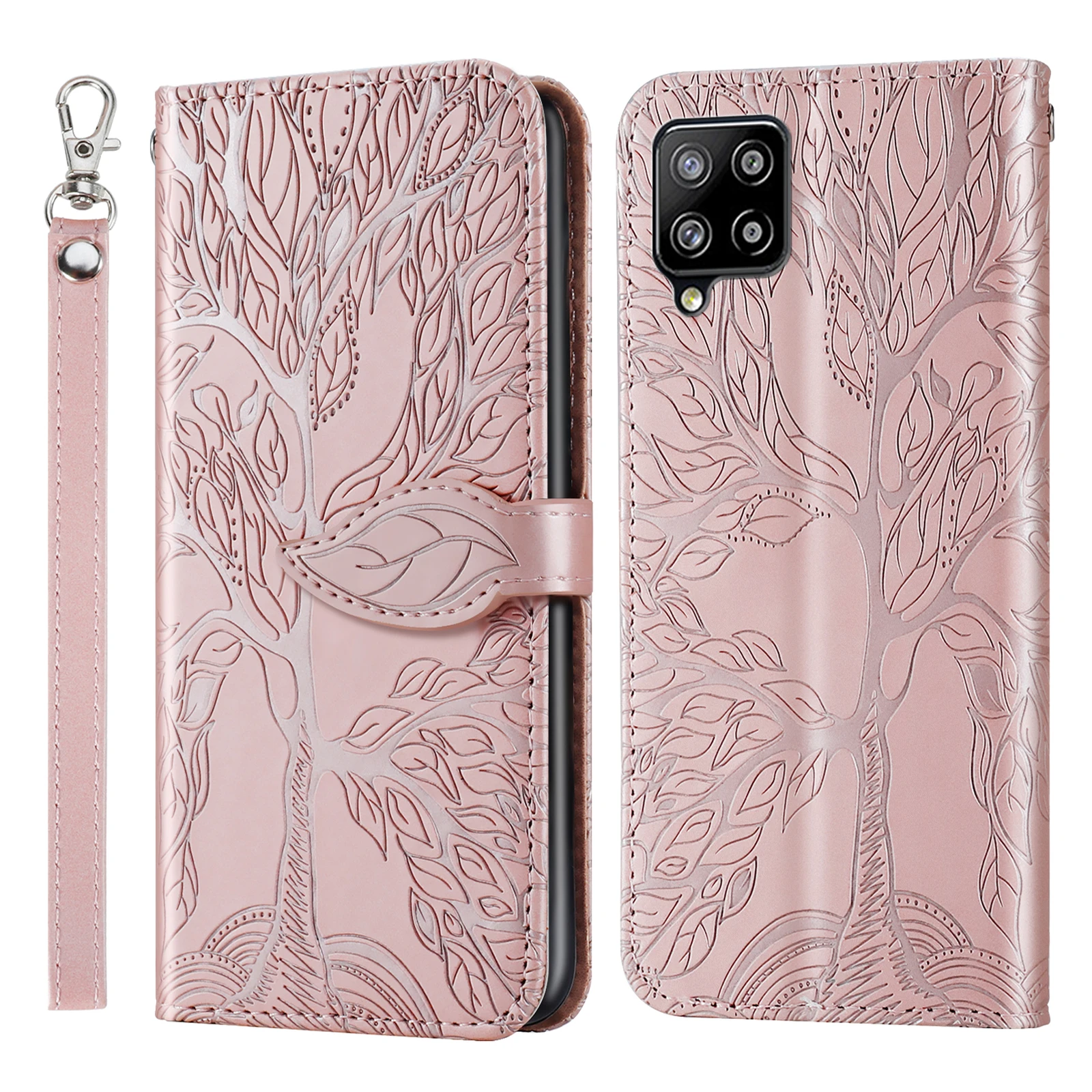 

For Samsung Galaxy A12 / A42 5G case, Tree of Life leather case with card slot, clamshell leather case