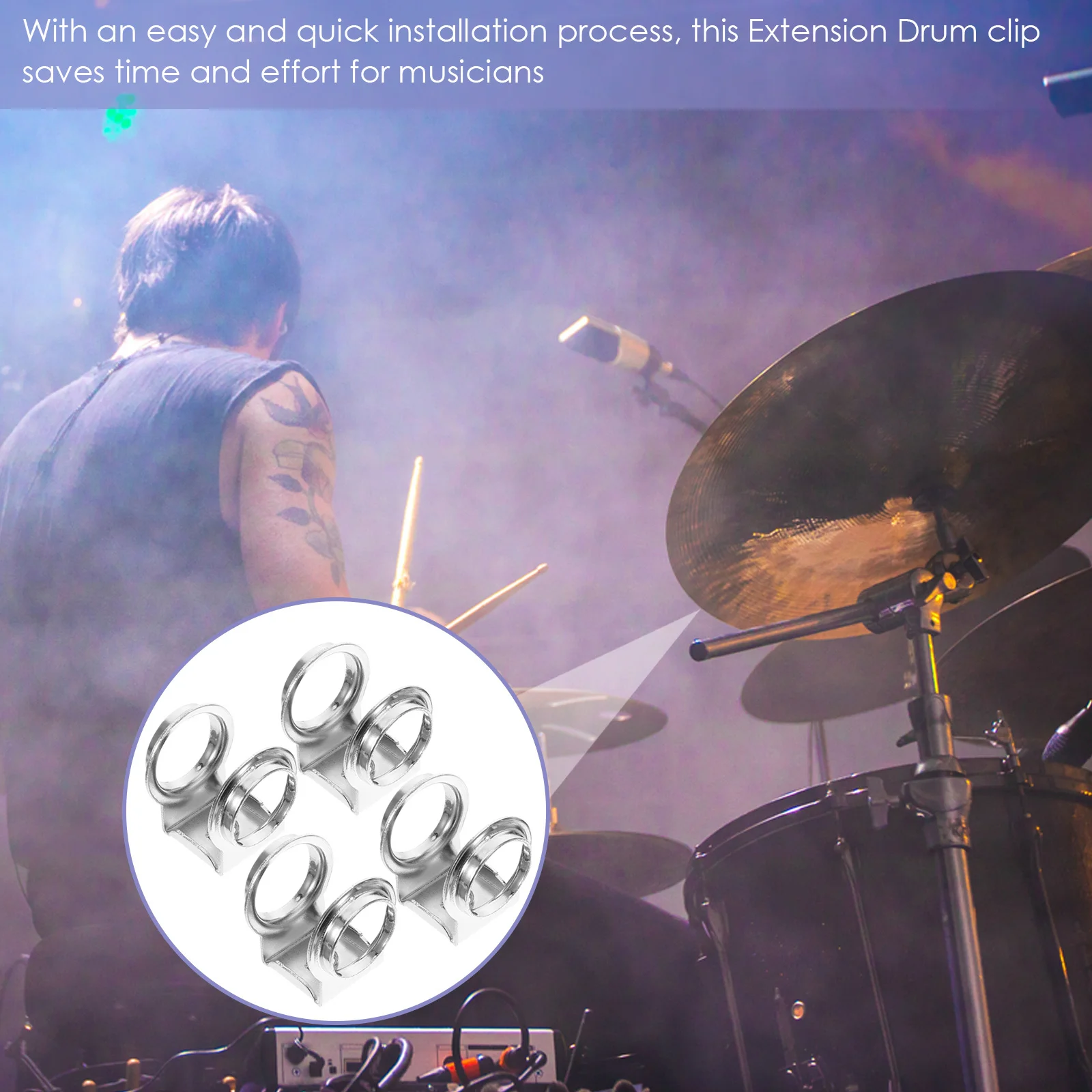 

10 Pcs Clamps Drum Accessories Clip Mounted Holder Kit Extension for Drums Hardware