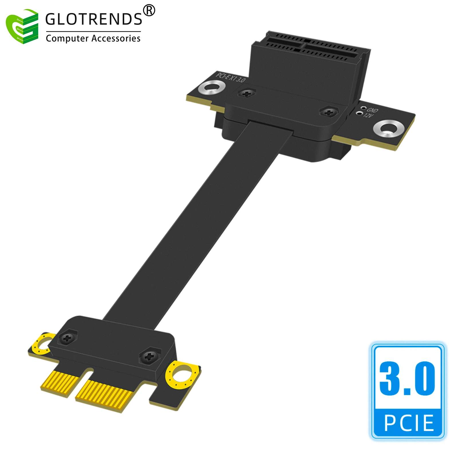 PCIE 3.0 X1 Riser Cable, 90 Degree Right Angle, Compatible with M.2, WiFi, Firewire, USB, Sound Cards, etc