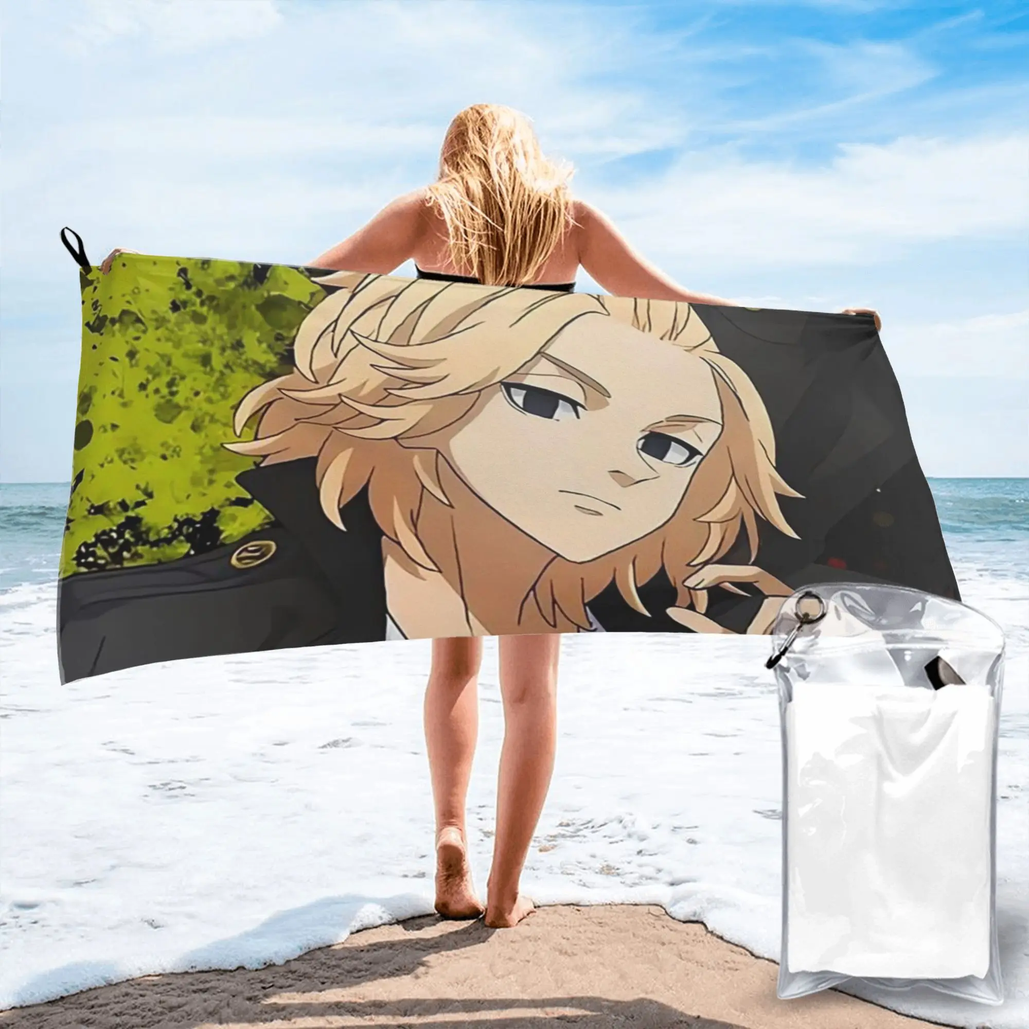 

Anime Tokyo Revengers Kazutora Beach Towel Soft Microfiber Quick Dry Absorbent Quick Towels For Yoga