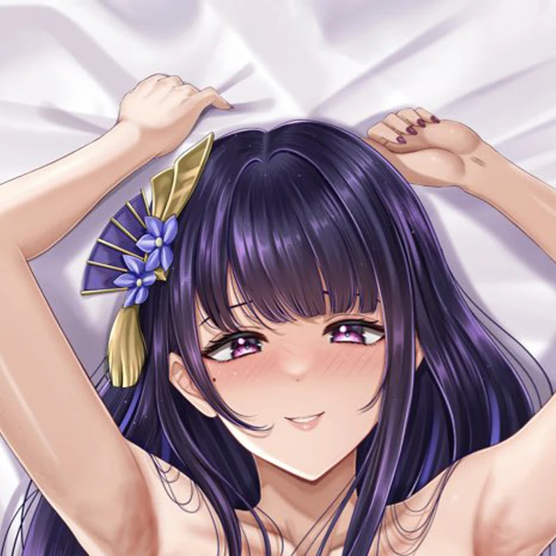 Dakimakura Anime Pillow Cover Raiden Shogun/Ei Double Sided HD Print 2WAY Life Size Anime Body Pillowcase Gifts 2