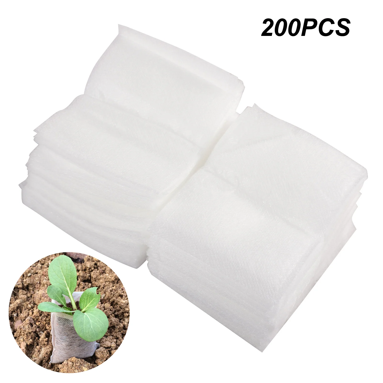 

200pcs 8 x 10cm Non-Woven Seedling Bag Degradable Seedling Container Bag Nutrition Bag Seedling Planting Bag