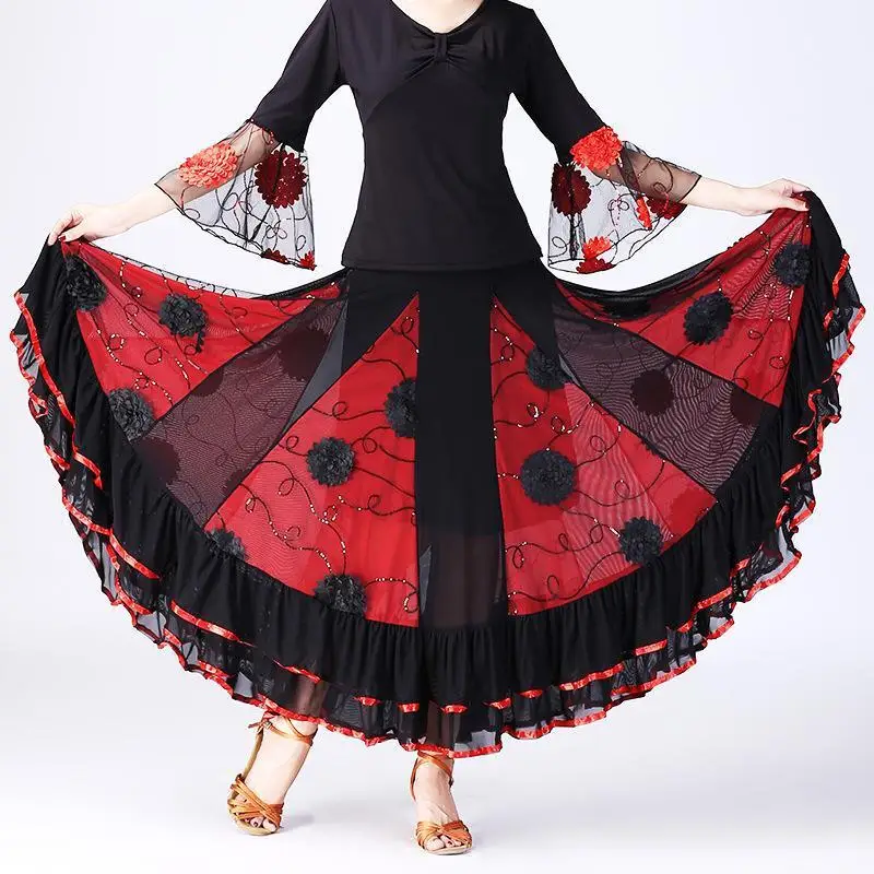 New Social Dance Dazzling Skirt Square Dance Half Skirt Dance Skirt High End Spring/Summer Modern Dance Half Skirt