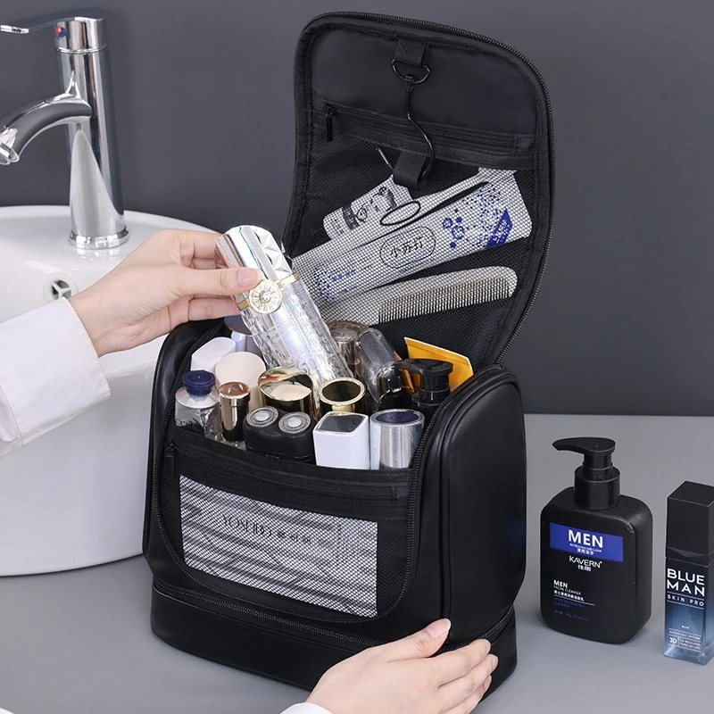 

Мужская косметичка большой емкости, роскошная косметичка, многофункциональная сумка для хранения туалета, может повесить водонепроницаемый органайзер для косметики