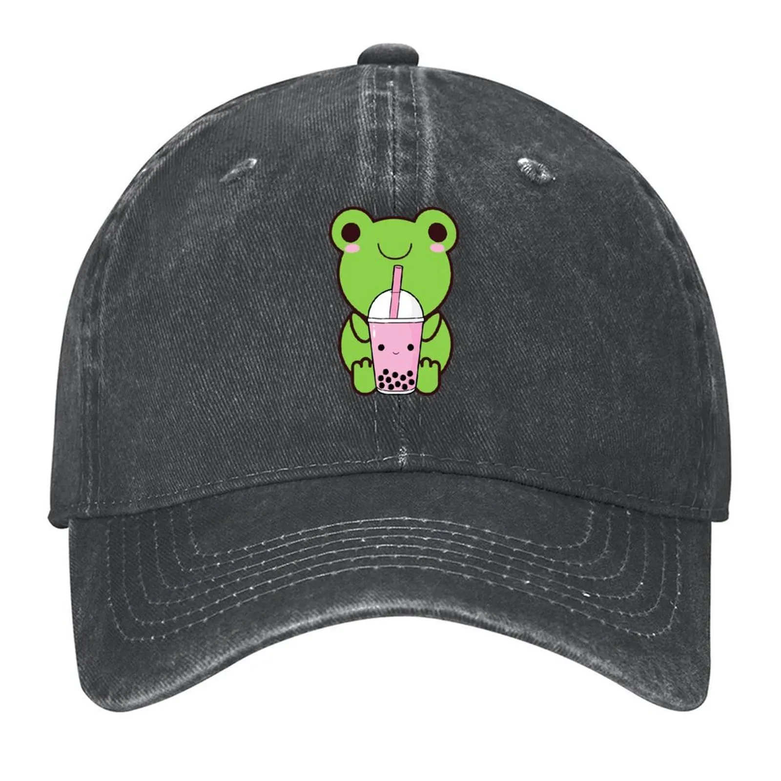 

Cute Cartoon Kawaii Frog drinking Boba Tea adorable Boba animals Kawaii aesthetic Kawaii Boba Tea Frog Froggy B Baseball Cap