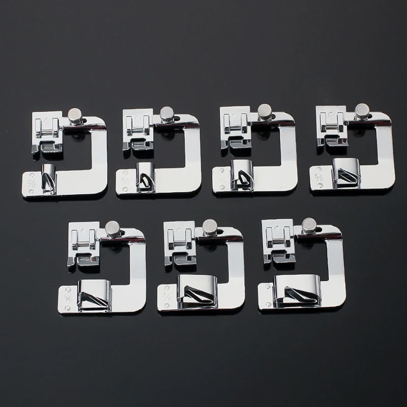 1PC 6 9 13 16 19 22 25mm Domestic Sewing Machine Foot Presser Foot Rolled Hem Feet For Brother Singer Sew Accessories