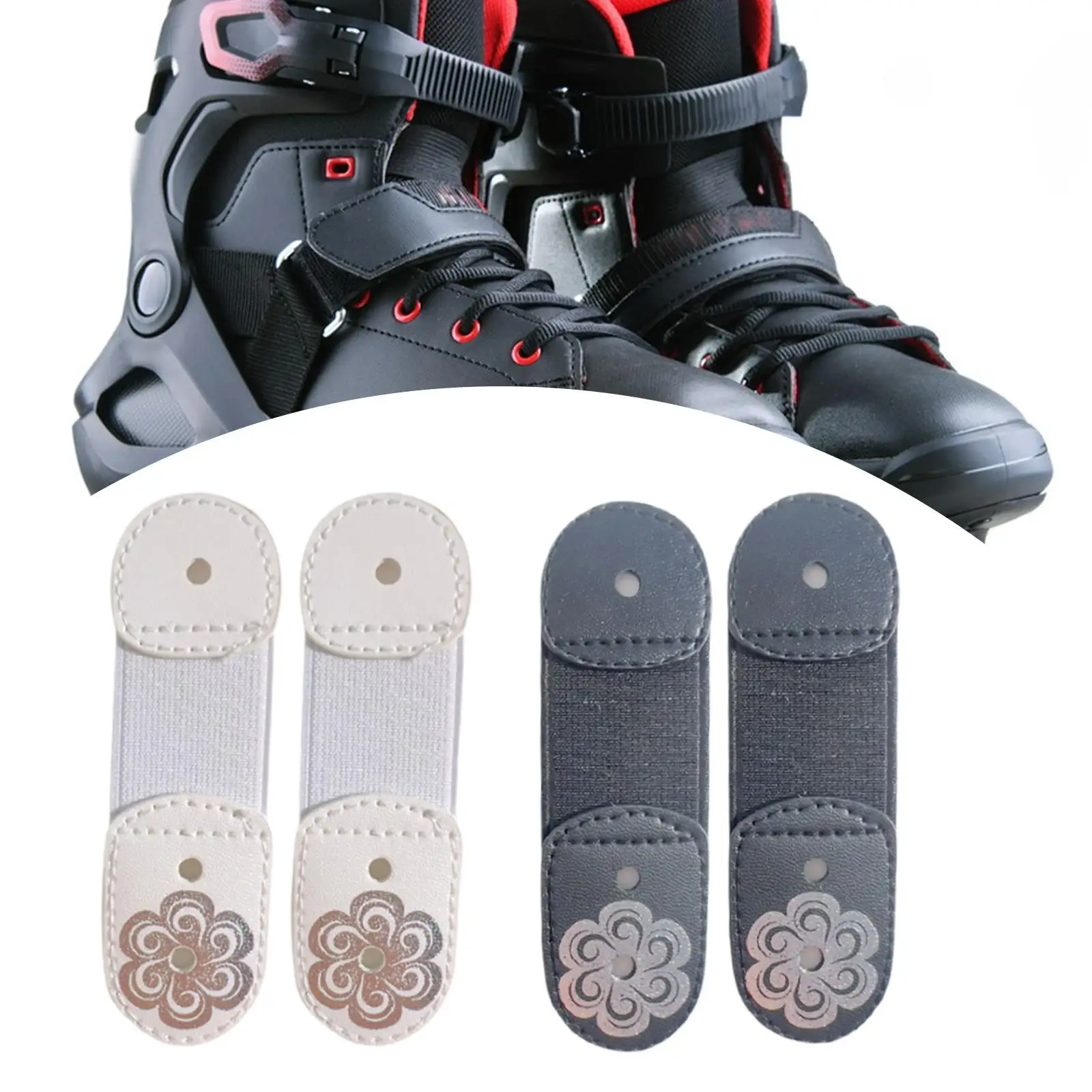 

2x Figure Skating Lace Straps Versatile Cover Skating Boots Laces Protector for Training All Shoe Size Winter Practicing Dance