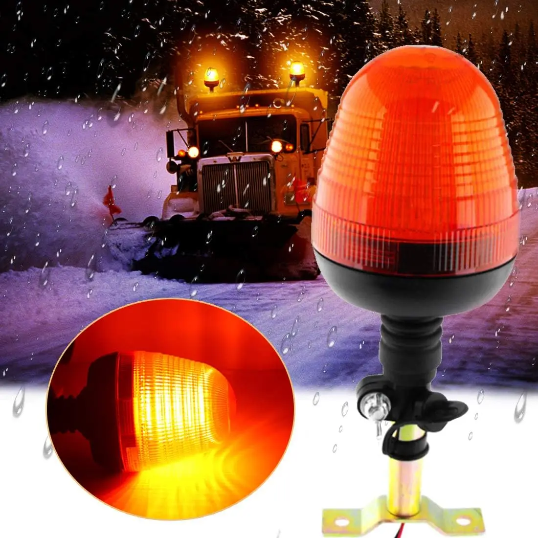 Faro LED giratorio para Tractor, luz estroboscópica de advertencia, intermitente de emergencia, lámpara de señal para camión y coche, 3 modos, 12V,