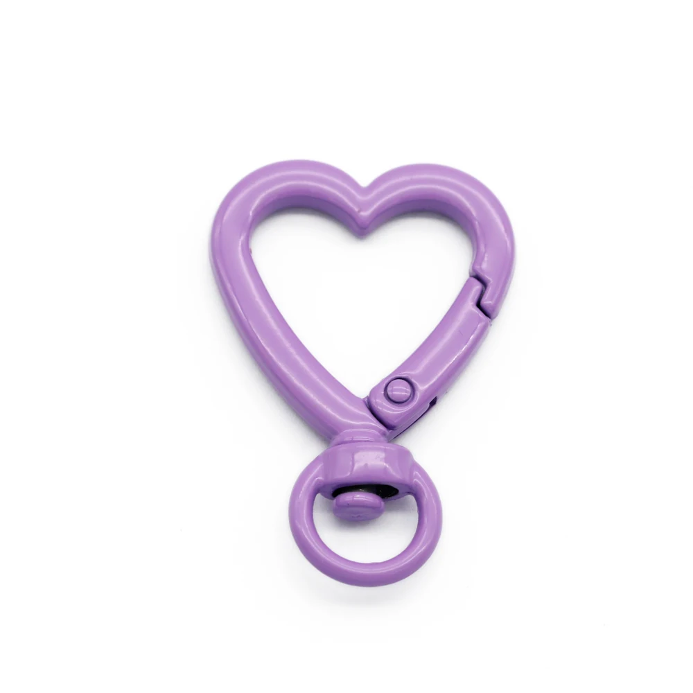5pcs Heart Shape Trigger Clips Buckles Spring Buckle Snap Hook Lobster Clasp Hooks Split Key Ring For Diy Keychain Accessories