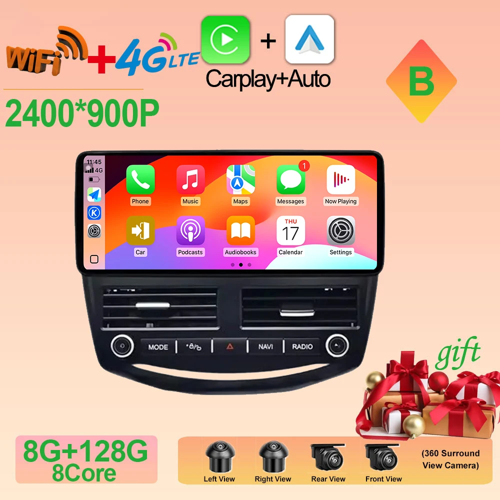2400*900P Voor Ford Focus 3 2012-2018 GPS Navigatie DSP Android 15 Draadloze CarPlay Autoradio multimedia 4G + WIFI Gereedschap Auto