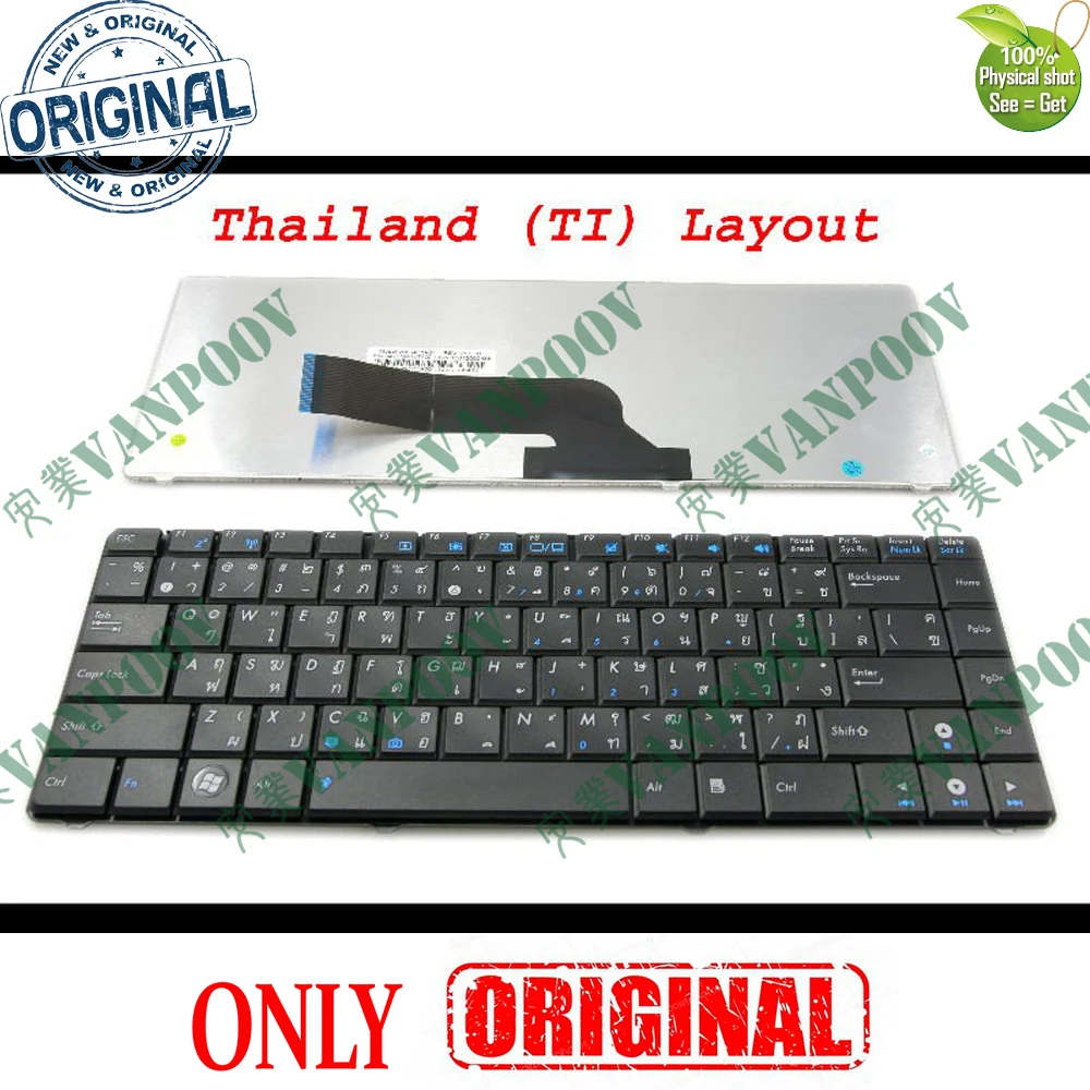New Thai TI Laptop Keyboard for Asus K40 K40AB K40AF K40C K40ID K40IE K40IJ K43S K43SJ K43SV K43U Black Thailand V090478AS1