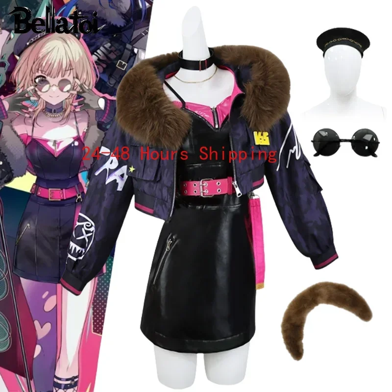 Anime Game PRSK Azusawa Kohane Cosplay Costumes Uniforms Short Locomotive Jacket Wig Set Halloween Carnival Party Clothing